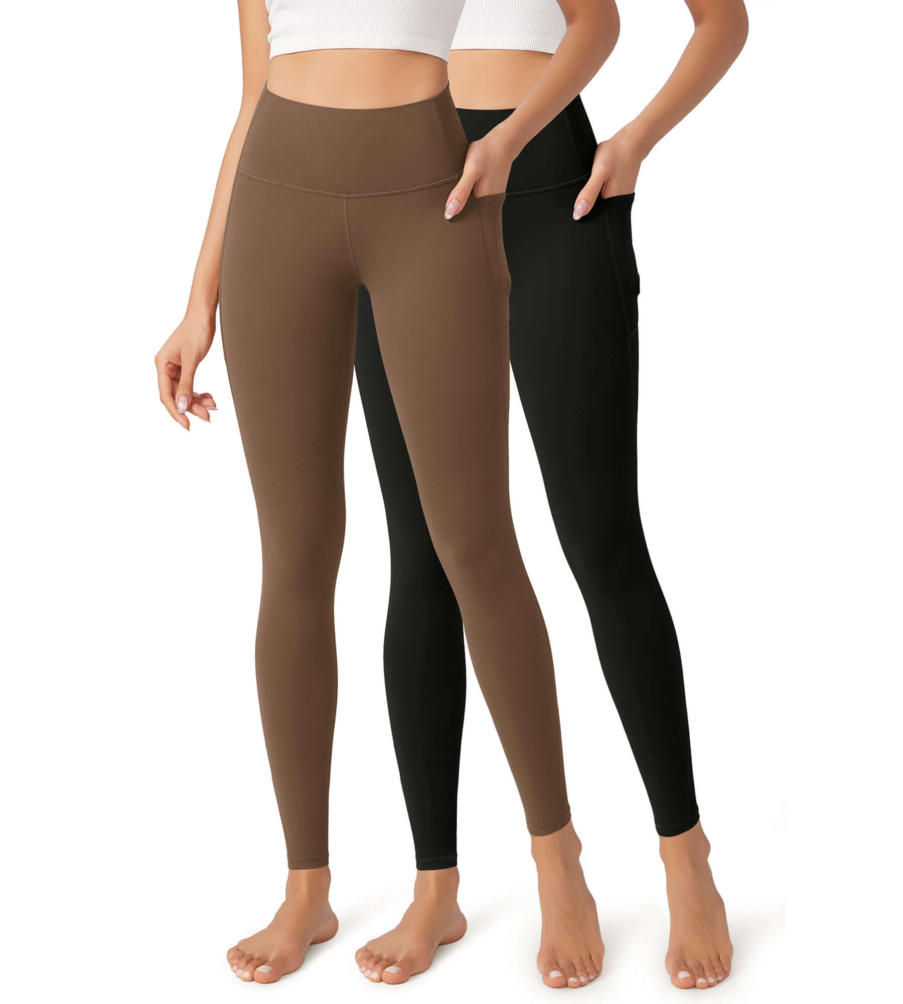 2-Pack 28" Buttery Soft Lounge Yoga Leggings with Pockets - ododos