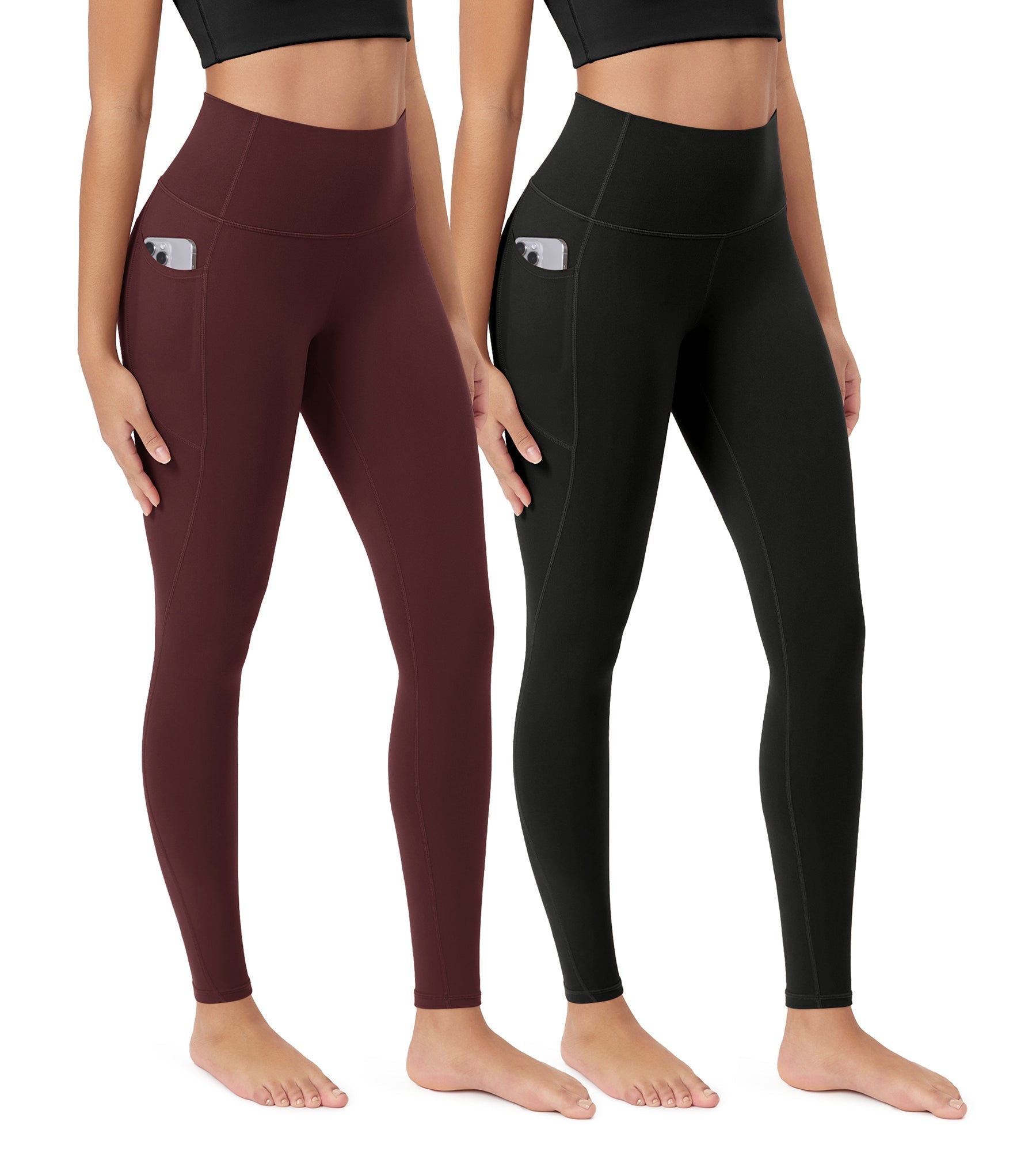 ODCLOUD 2-Pack 28â€?Buttery Soft Lounge Yoga Leggings with Pockets - ododos
