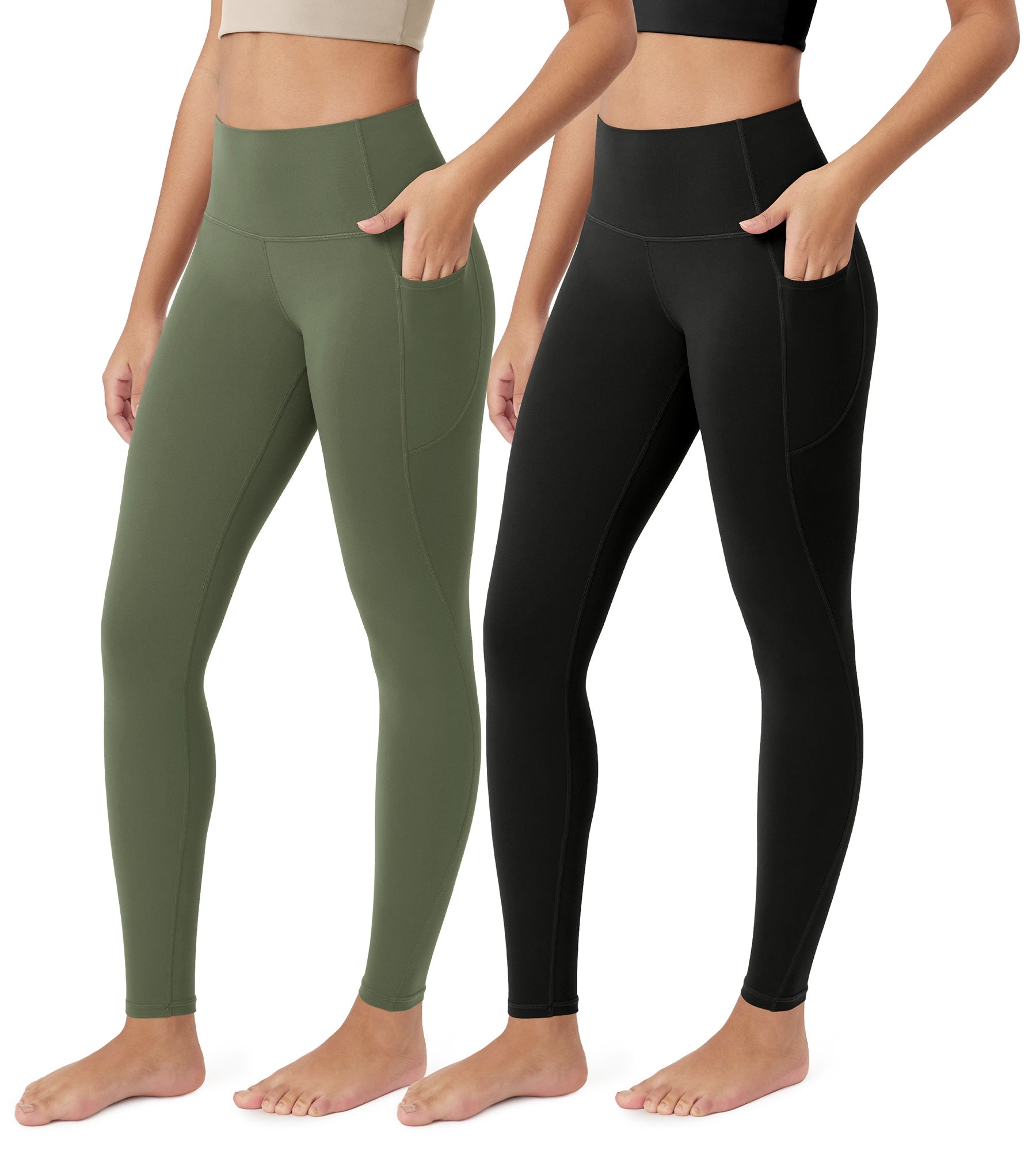 ODCLOUD 2-Pack 28â€?Buttery Soft Lounge Yoga Leggings with Pockets - ododos