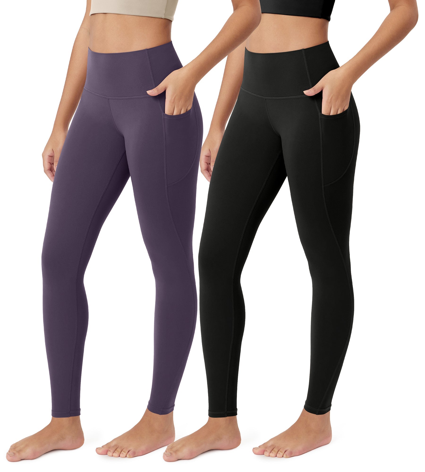 ODCLOUD 2-Pack 28â€?Buttery Soft Lounge Yoga Leggings with Pockets - ododos