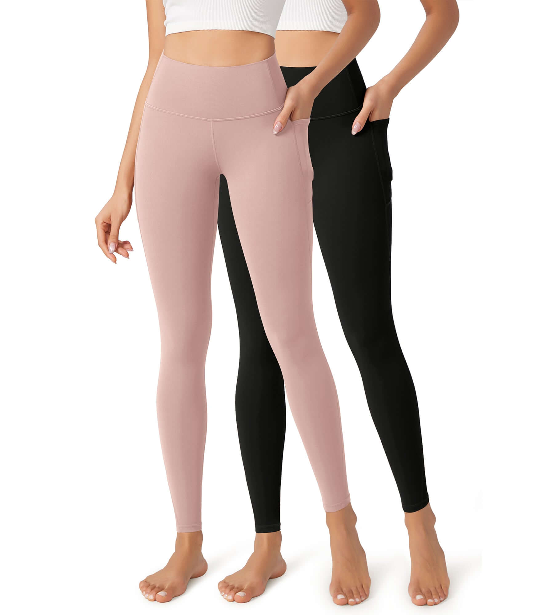 2-Pack 28" Buttery Soft Lounge Yoga Leggings with Pockets - ododos