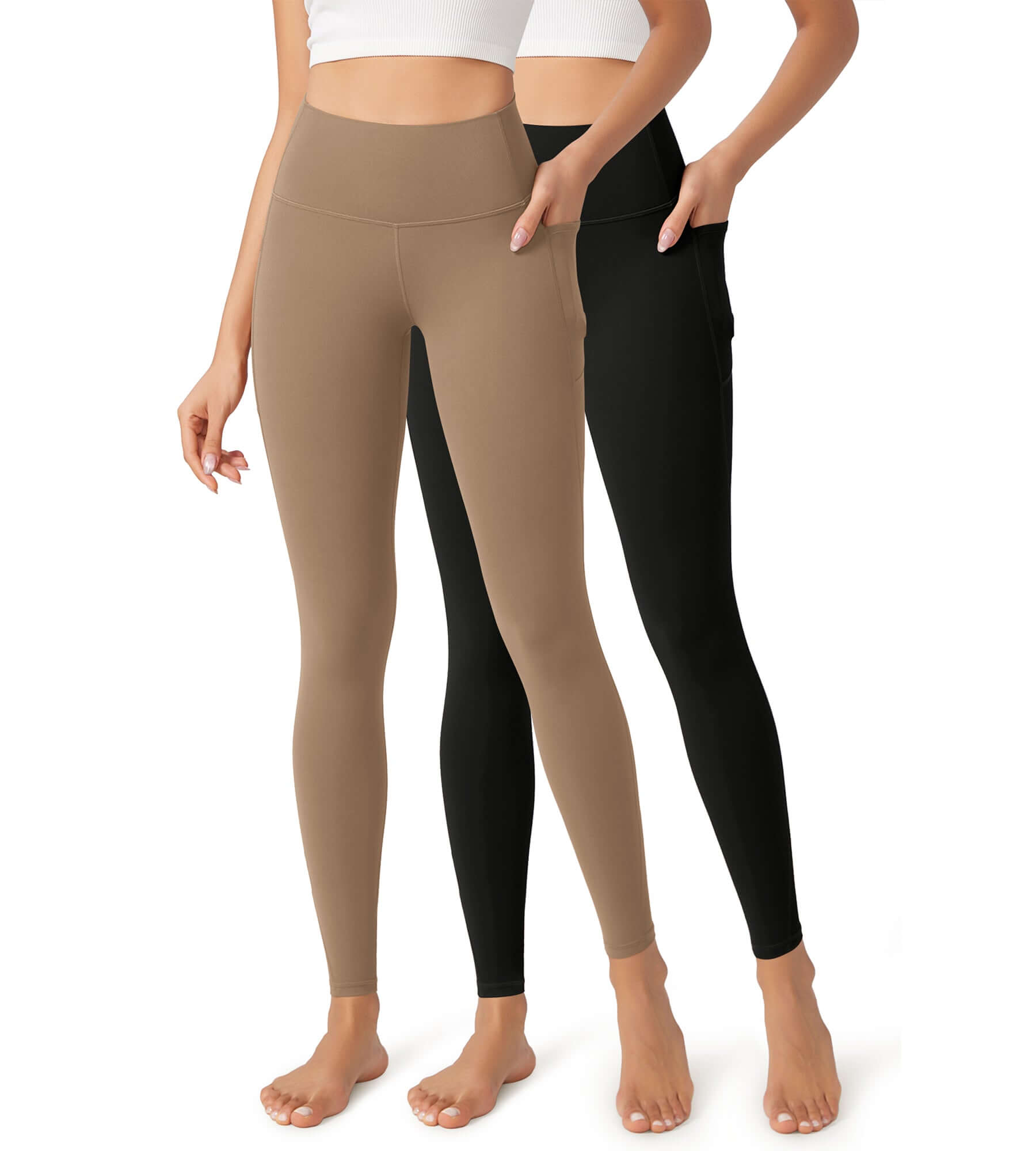 2-Pack 28" Buttery Soft Lounge Yoga Leggings with Pockets - ododos