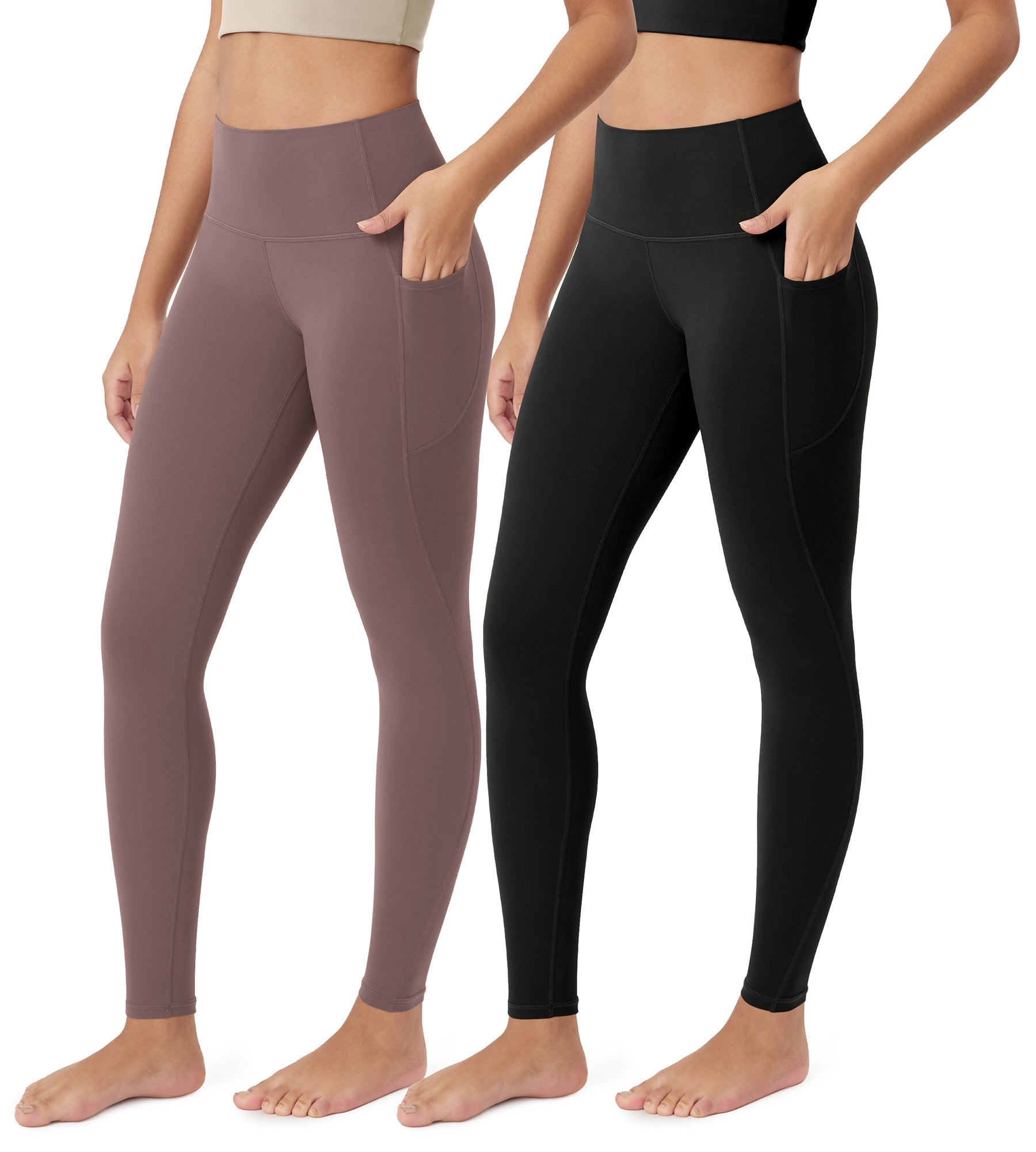 ODCLOUD 2-Pack 28â€?Buttery Soft Lounge Yoga Leggings with Pockets - ododos