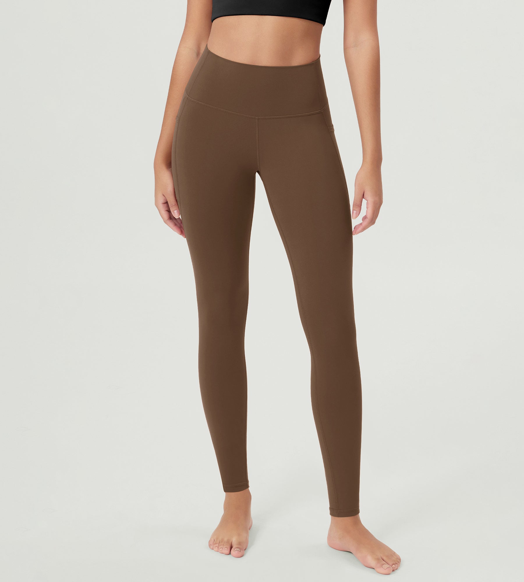 ODCLOUD 28â€?Buttery Soft Lounge Yoga Leggings with Pockets Brunette - ododos