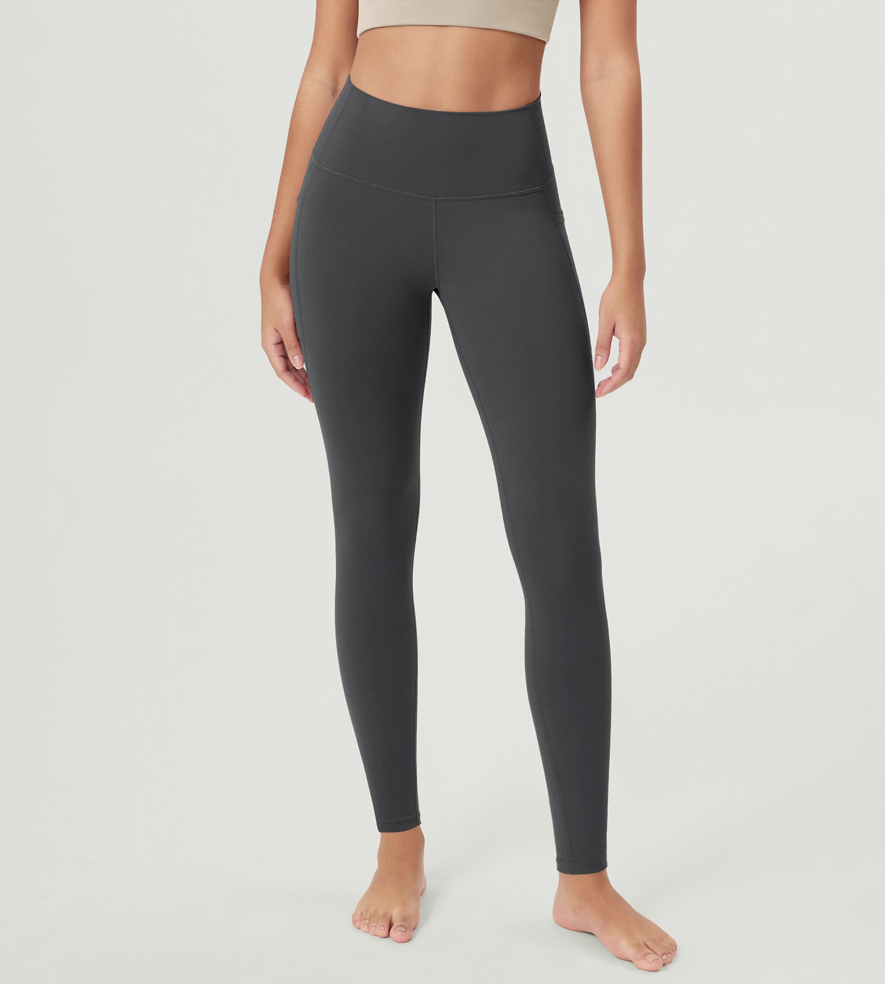 ODCLOUD 28â€?Buttery Soft Lounge Yoga Leggings with Pockets Charcoal - ododos