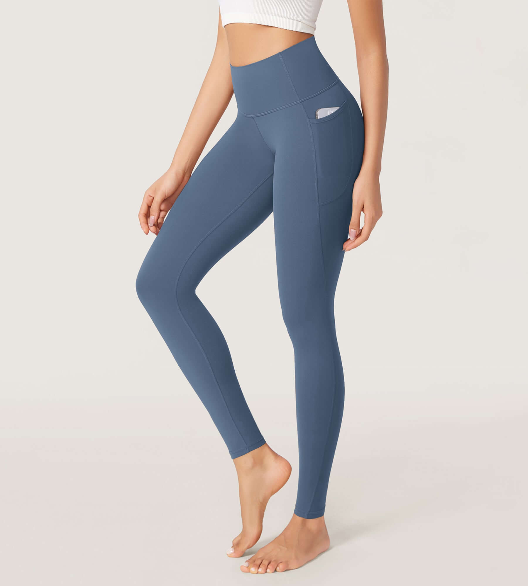 28" Odcloud Buttery Soft Yoga High Waist Yoga Leggings with Pockets Ink Blue - ododos