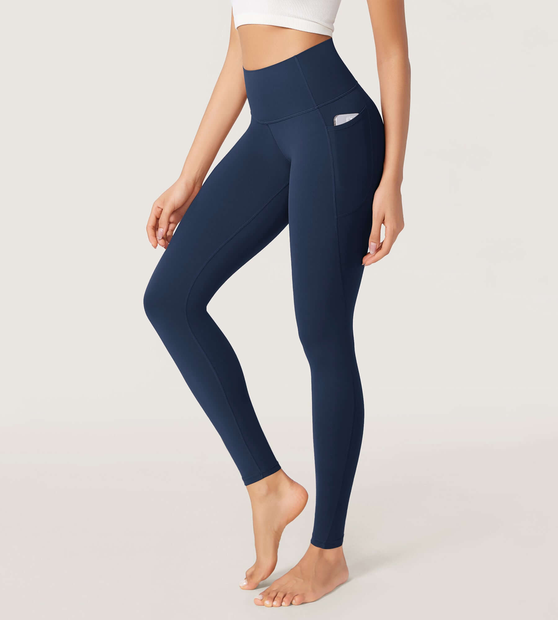 28" Odcloud Buttery Soft Yoga High Waist Yoga Leggings with Pockets Navy - ododos