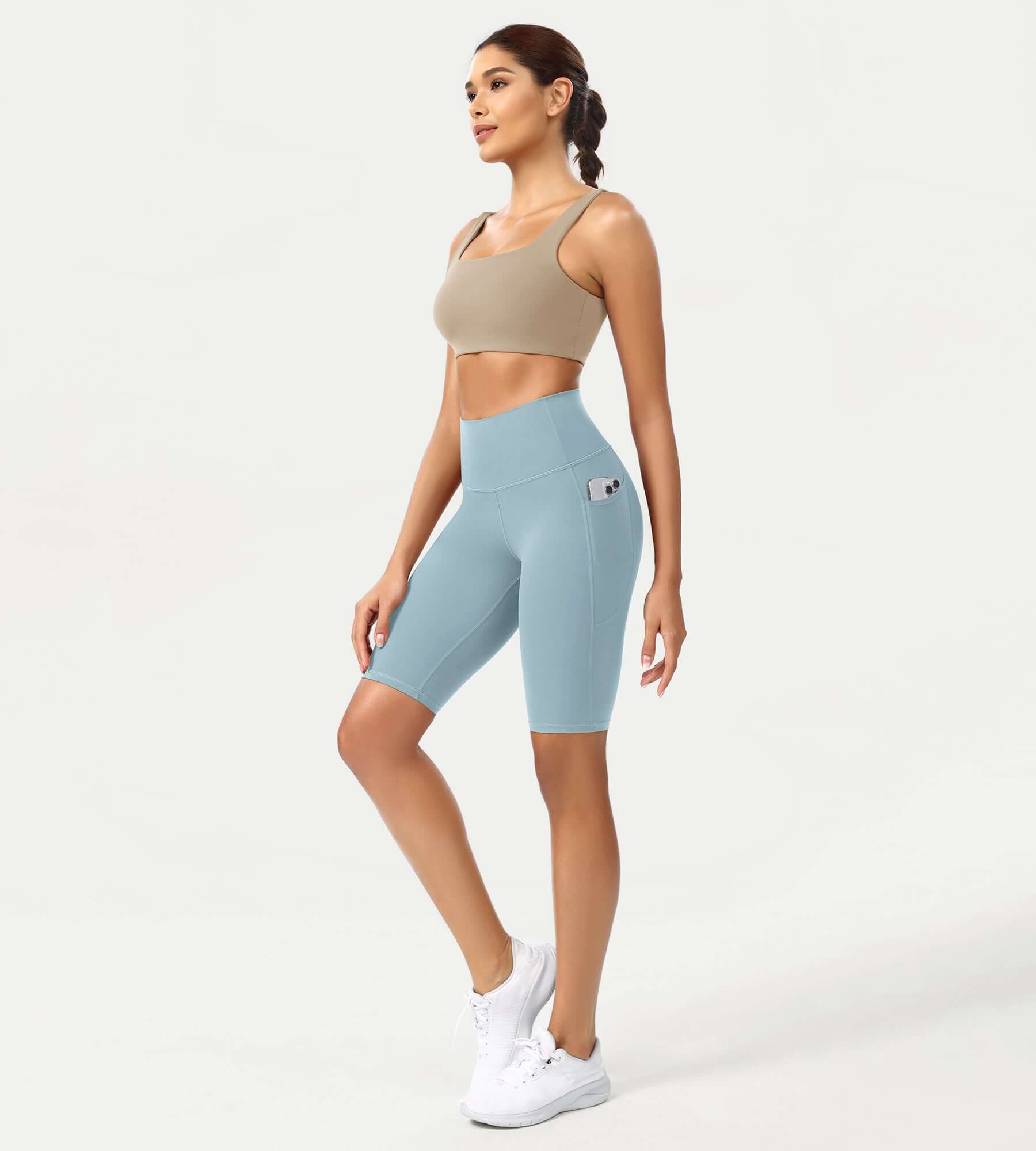 ODCLOUD 10 High Waist Lounge Yoga Shorts Chambray - ododos