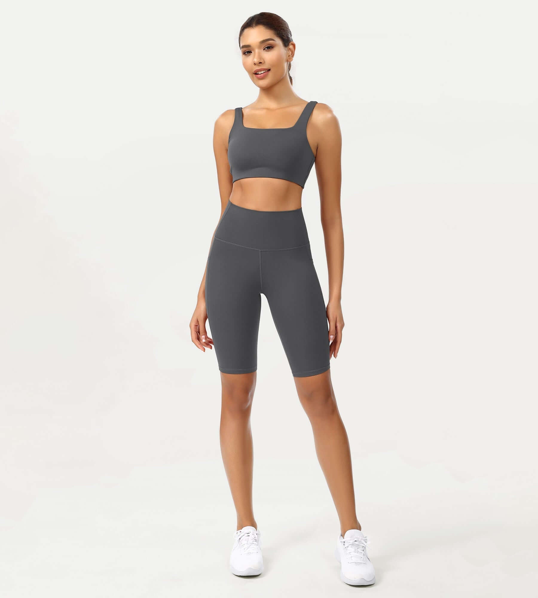 ODCLOUD 10 High Waist Lounge Yoga Shorts Charcoal - ododos