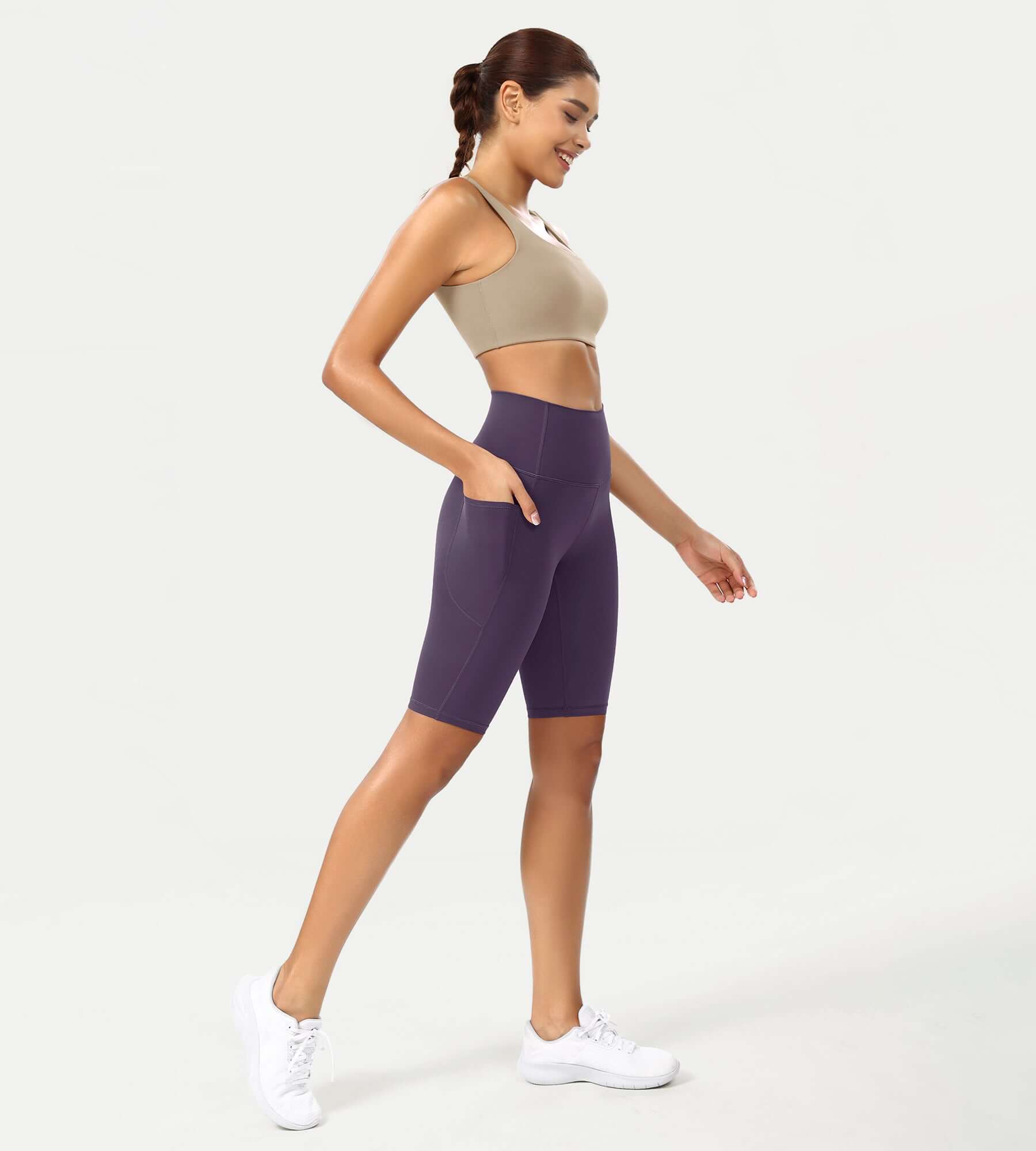 ODCLOUD 10 High Waist Lounge Yoga Shorts Dark Purple - ododos