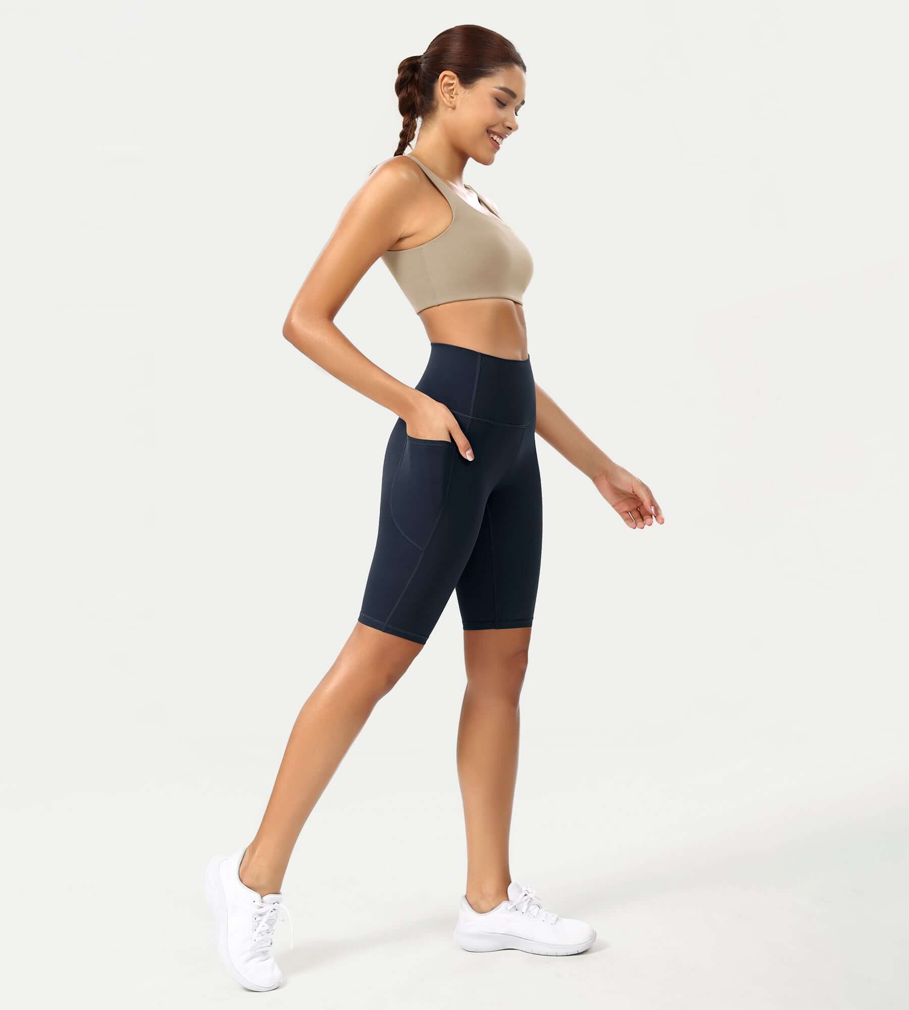 ODCLOUD 10 High Waist Lounge Yoga Shorts Deep Navy - ododos