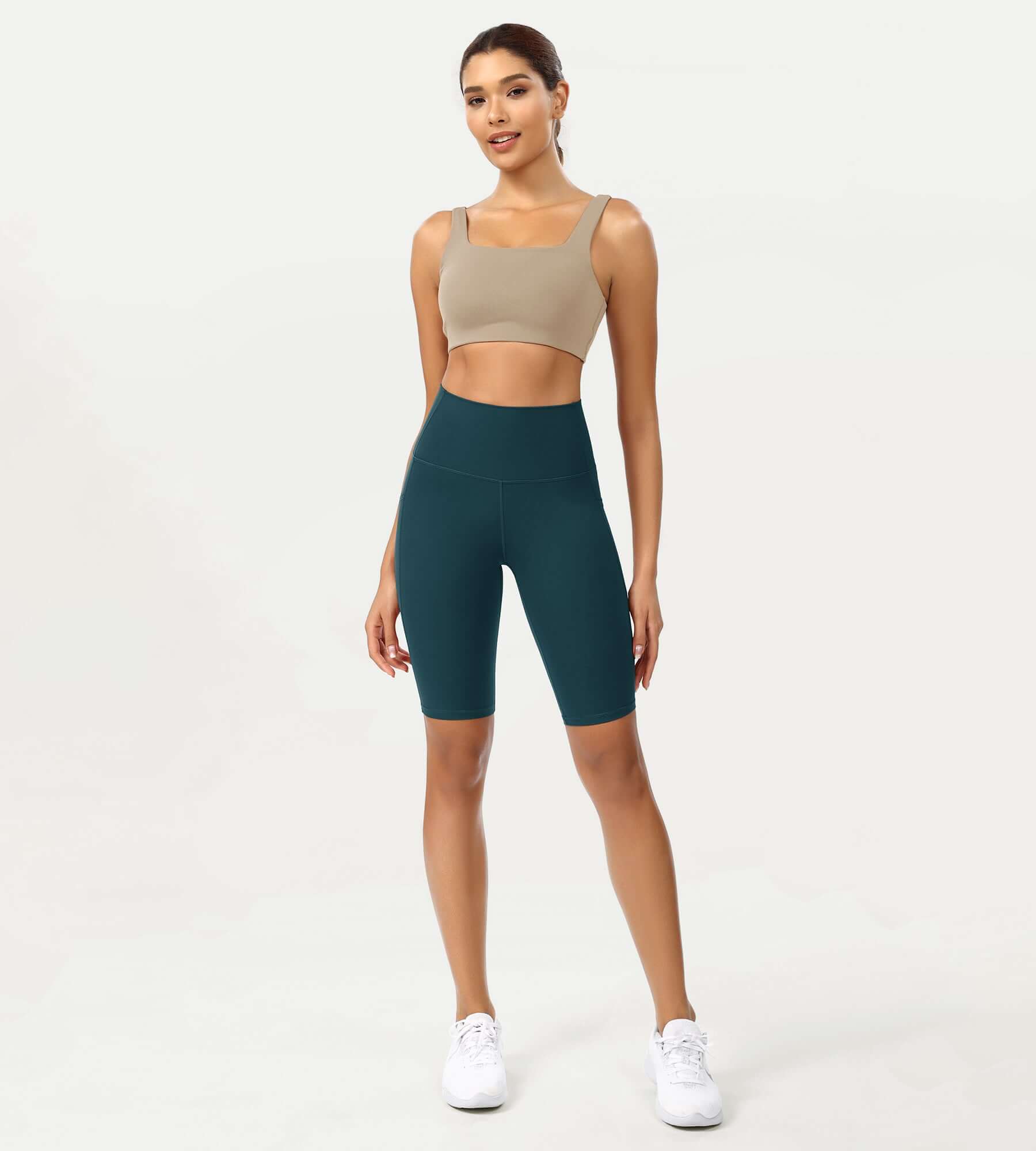 ODCLOUD 10 High Waist Lounge Yoga Shorts Forest Teal - ododos