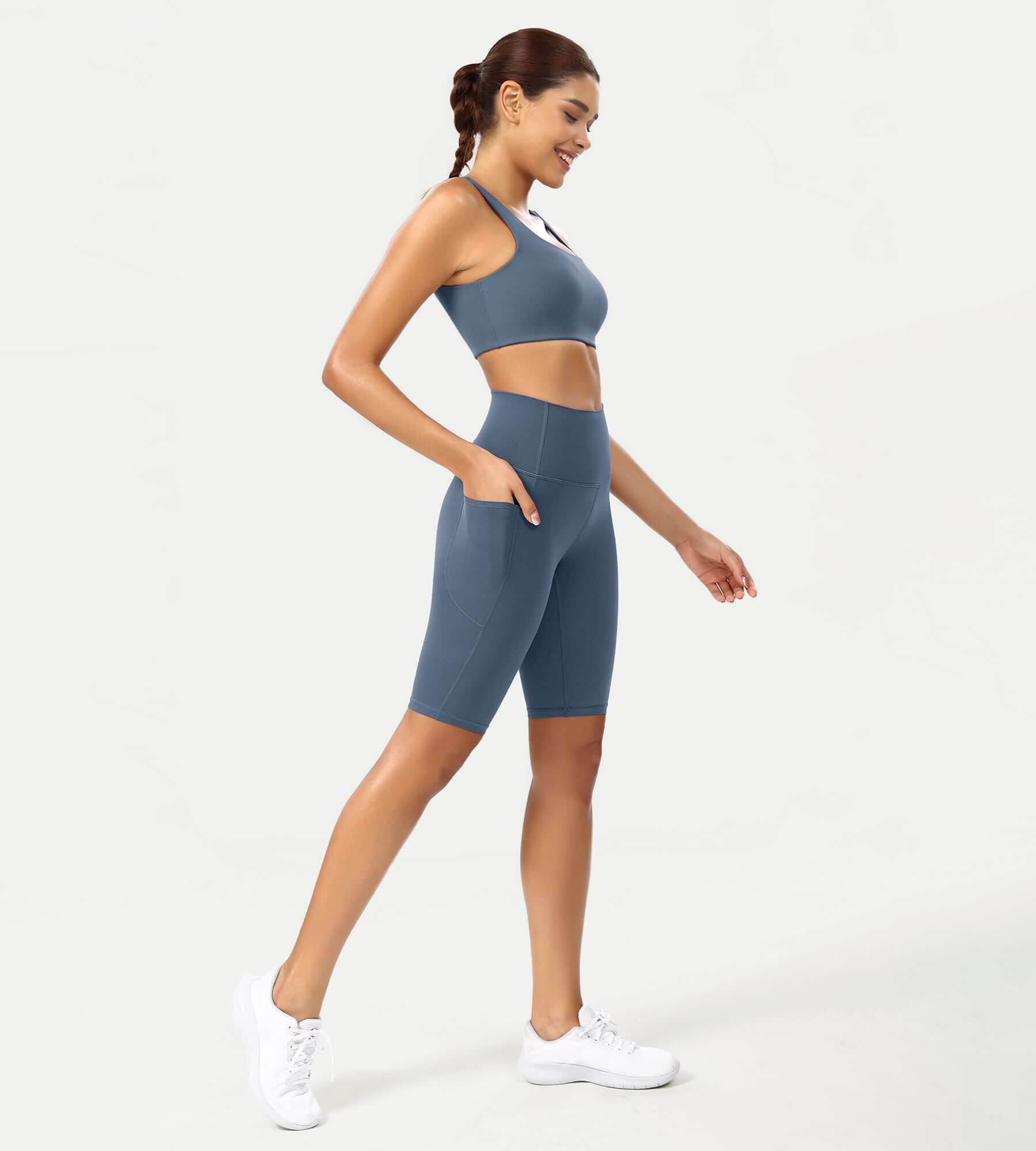 ODCLOUD 10 High Waist Lounge Yoga Shorts Ink Blue - ododos