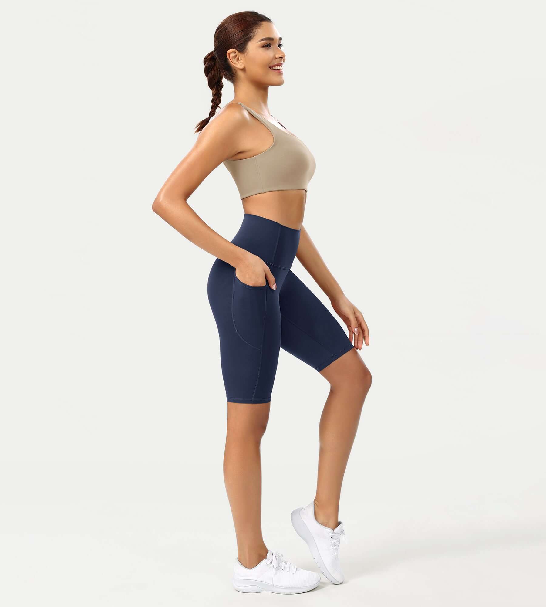 ODCLOUD 10 High Waist Lounge Yoga Shorts Navy - ododos