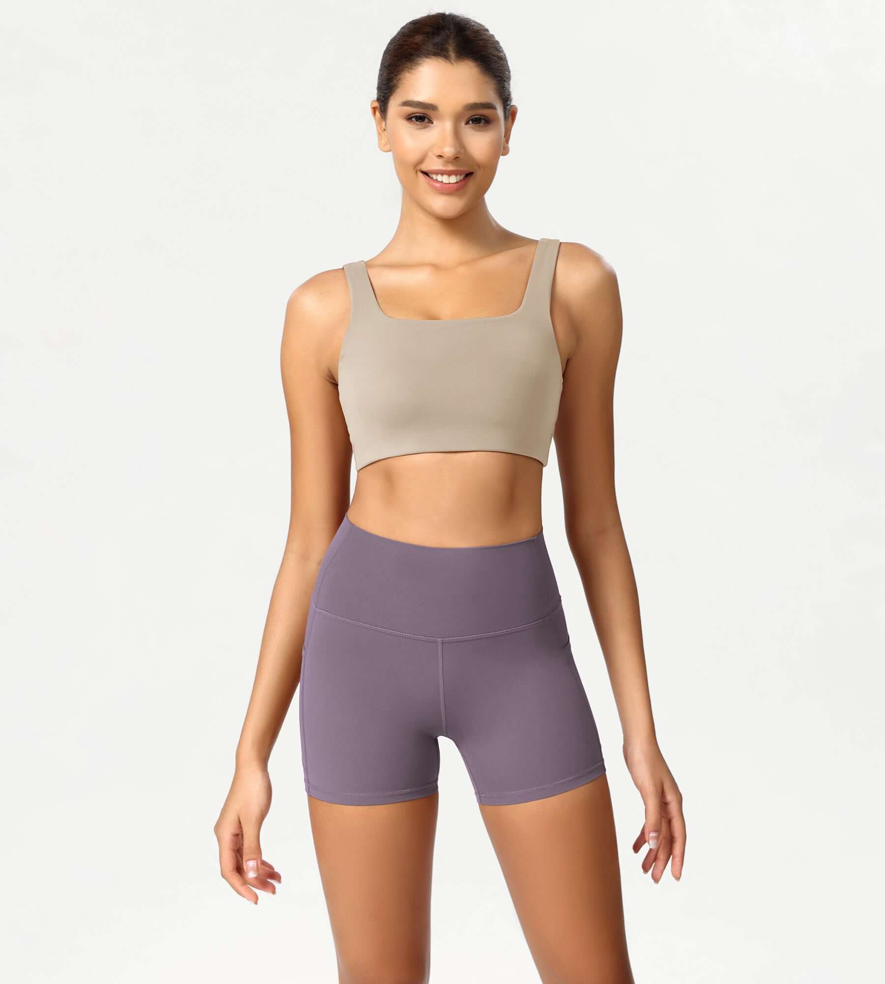 ODCLOUD 4 High Waist Lounge Yoga Shorts Ash Violet - ododos
