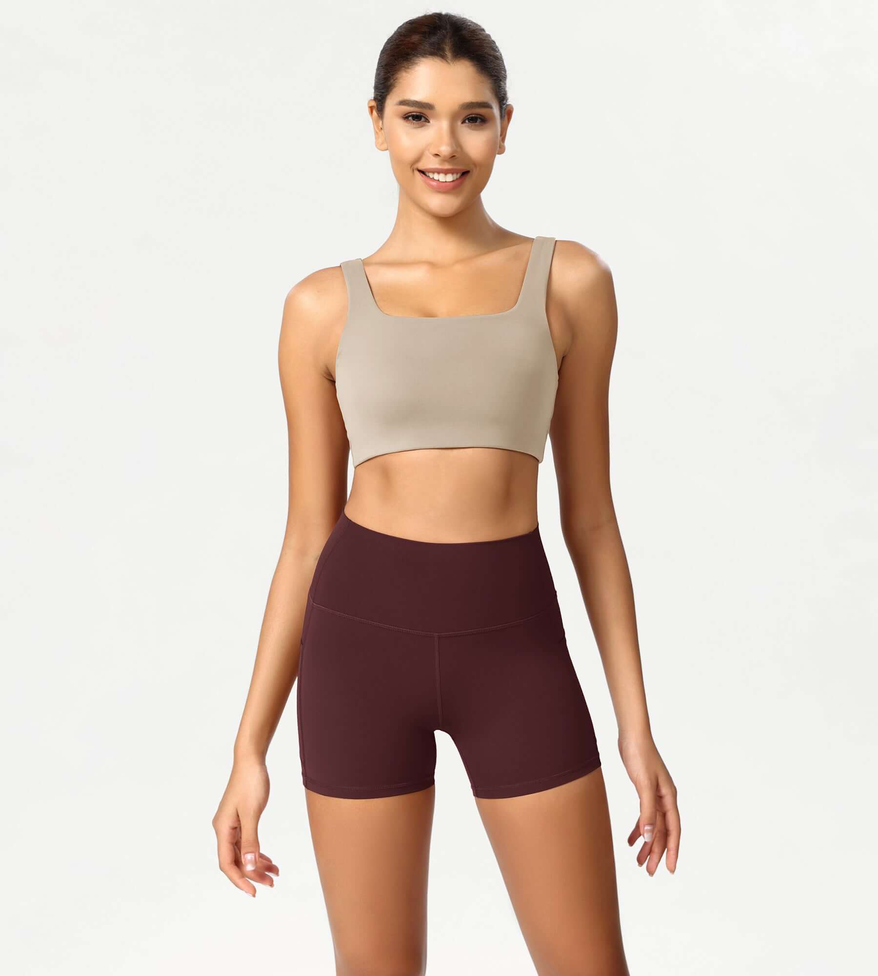 ODCLOUD 4 High Waist Lounge Yoga Shorts Burgundy - ododos