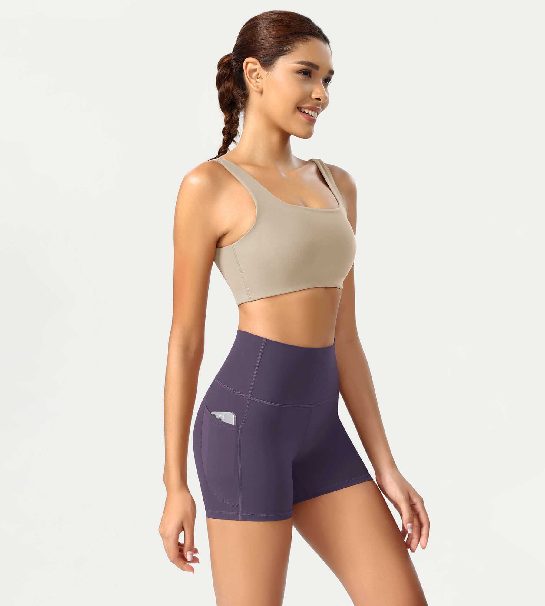 ODCLOUD 4 High Waist Lounge Yoga Shorts Dark Purple - ododos