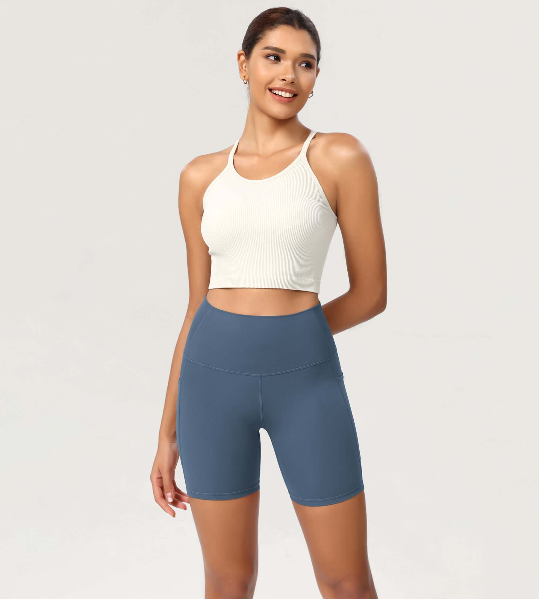 ODCLOUD 6 High Waist Lounge Yoga Shorts Ink Blue - ododos