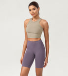 ODCLOUD 8" High Waist Lounge Yoga Shorts Ash Violet - ododos