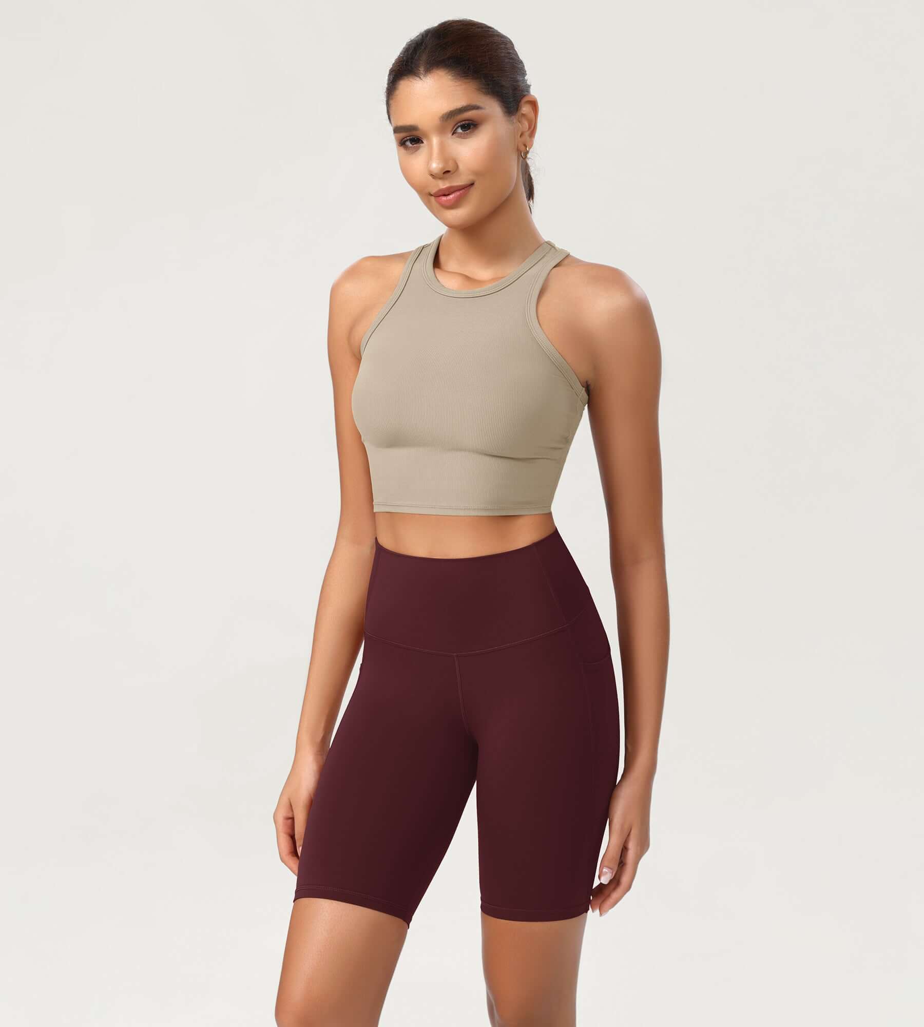 ODCLOUD 8 High Waist Lounge Yoga Shorts Burgundy - ododos