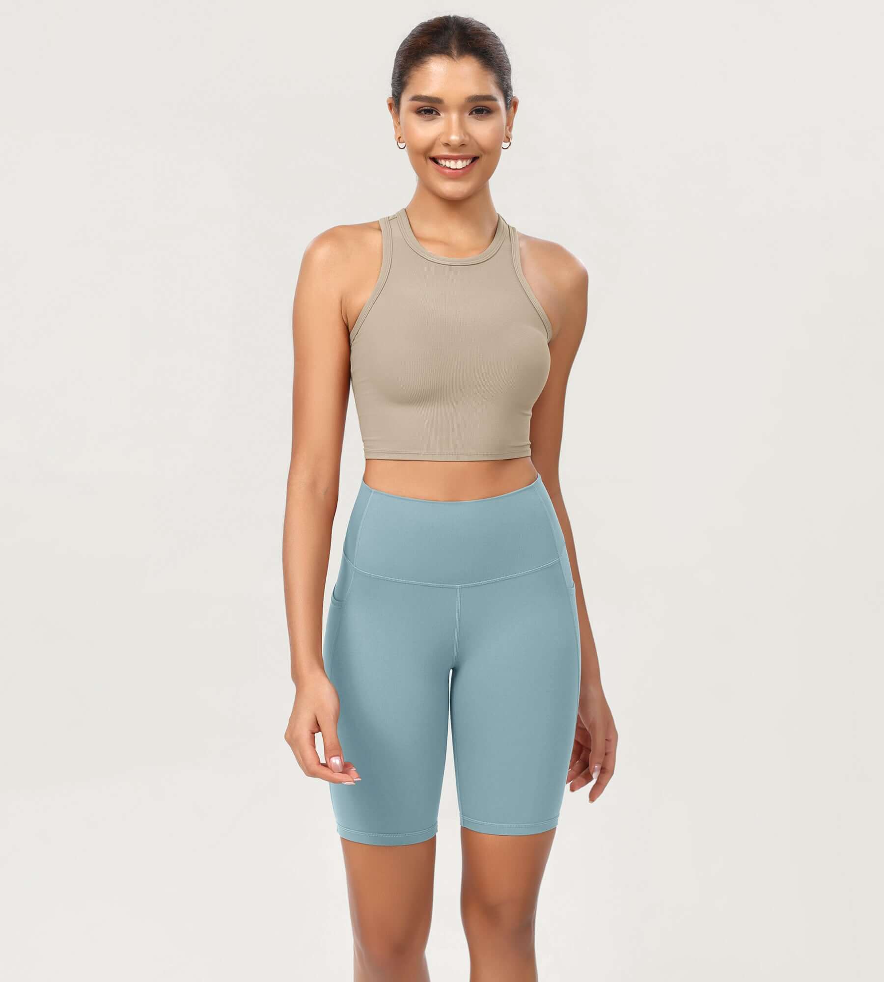 ODCLOUD 8 High Waist Lounge Yoga Shorts Chambray - ododos