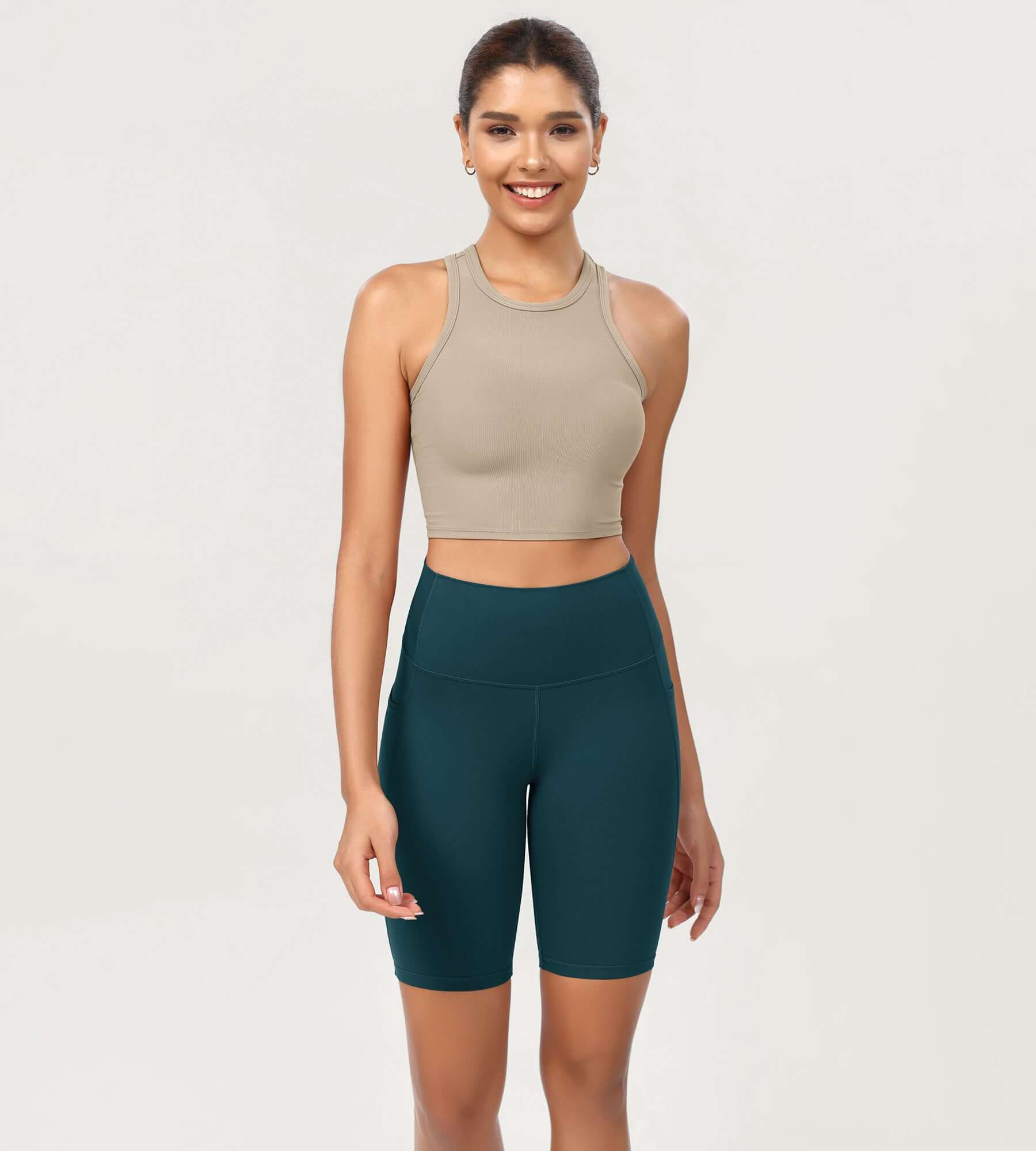 ODCLOUD 8 High Waist Lounge Yoga Shorts Forest Teal - ododos