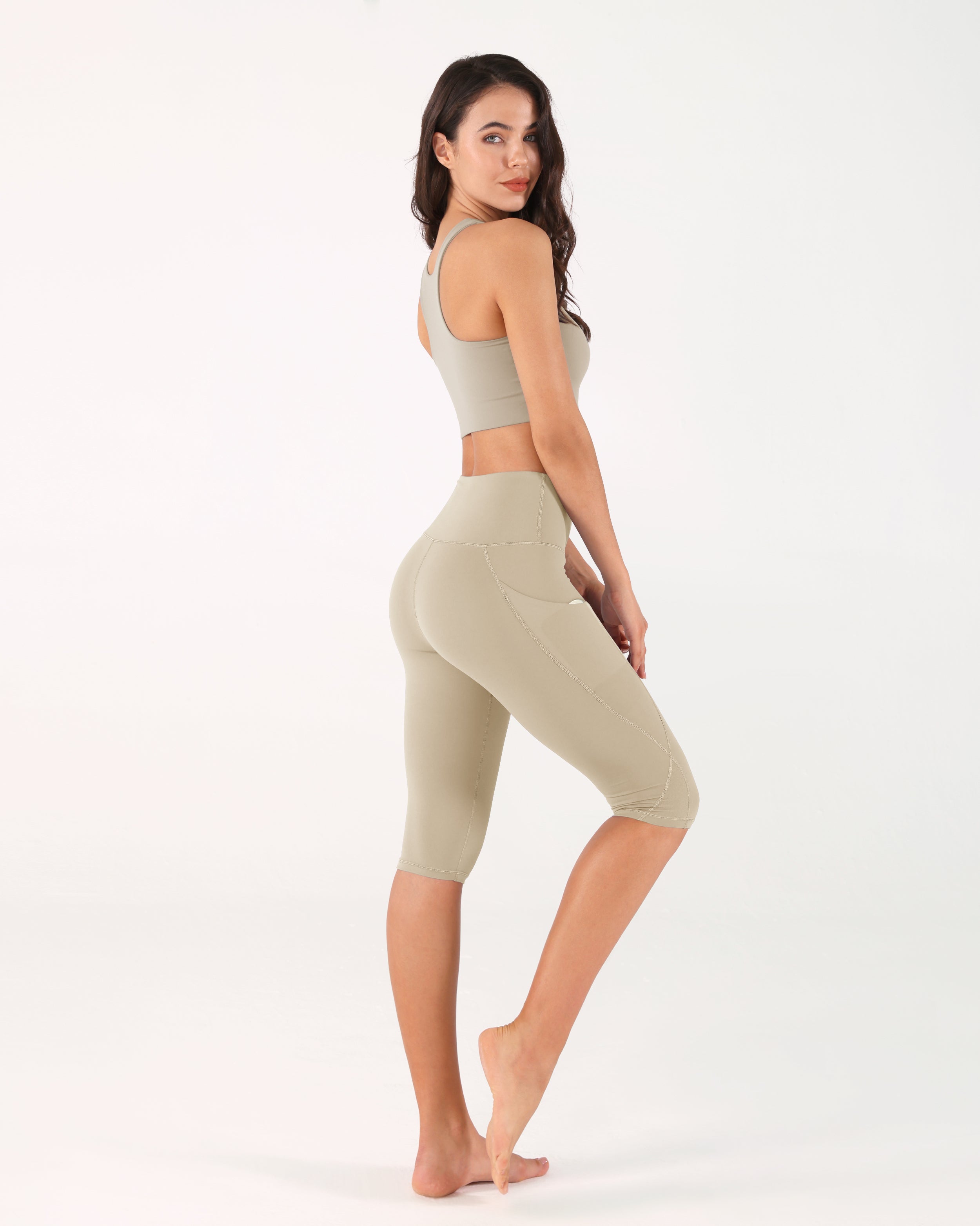 ODODOS High Waist Ruched Leggings for Women 25 / 28 Buttery Soft Crossover  Yoga Pants, Shaker Beige, L : Buy Online at Best Price in KSA - Souq is now  : Fashion