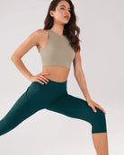 19" High Waist Yoga Capris with Pockets - ododos