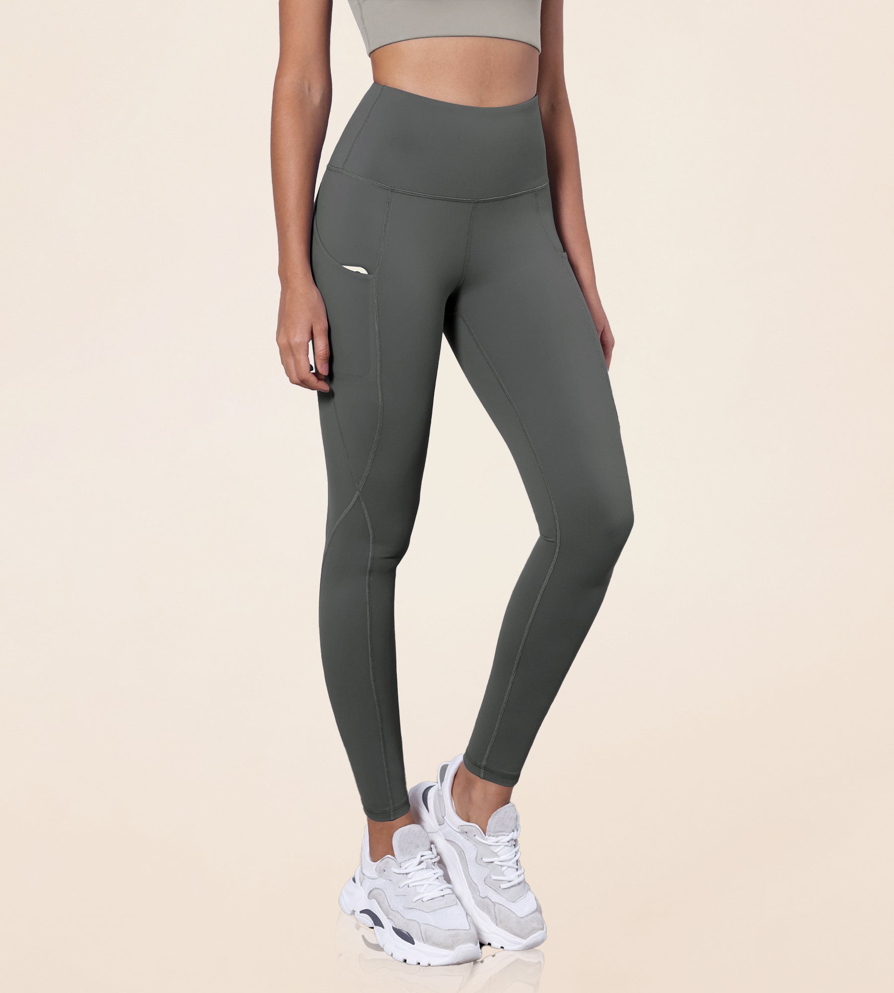 28" High Waisted Yoga Leggings with Pockets - ododos