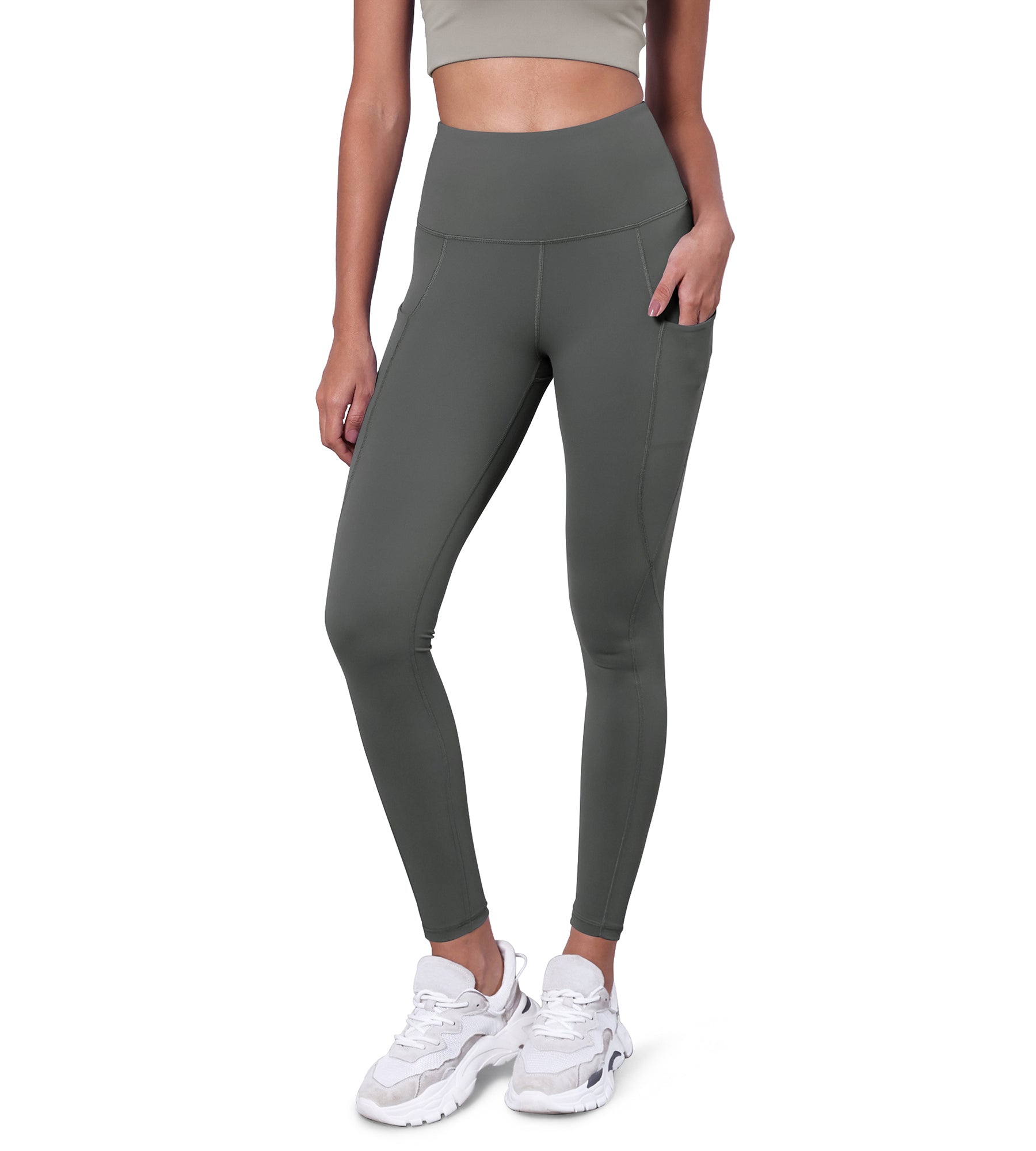 Gray leggings with pockets best sale