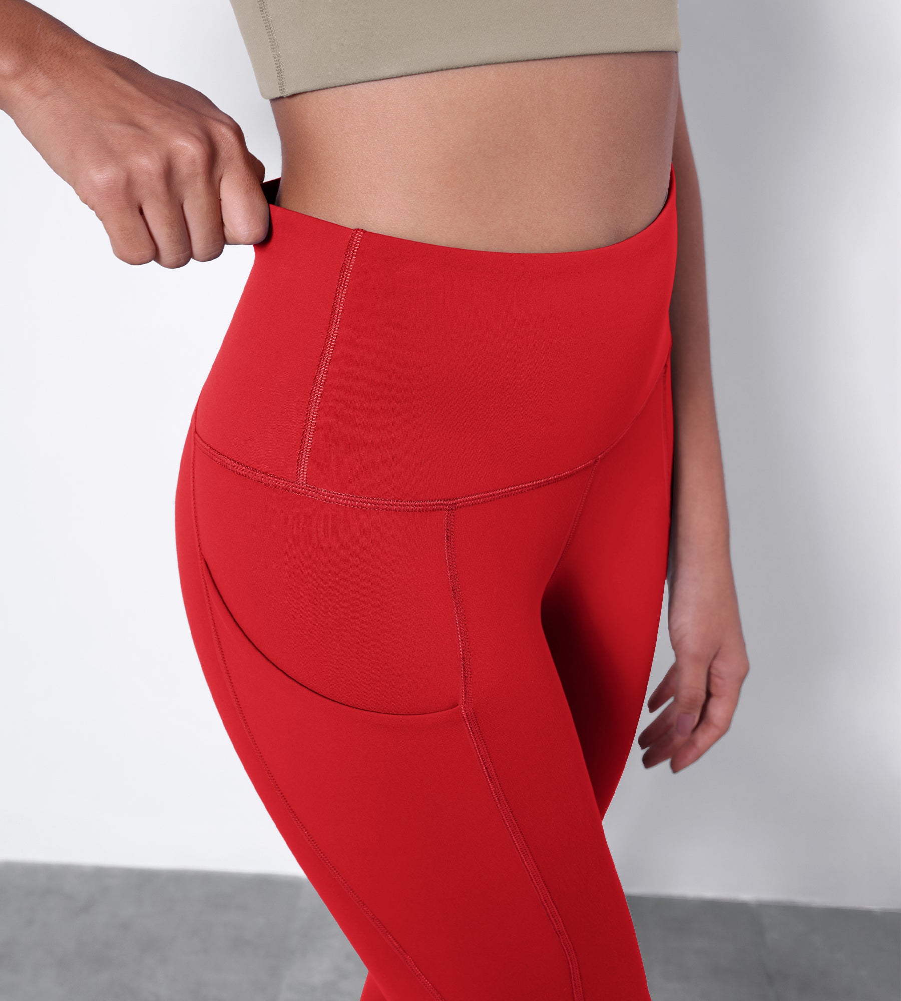 Red yoga shops pants