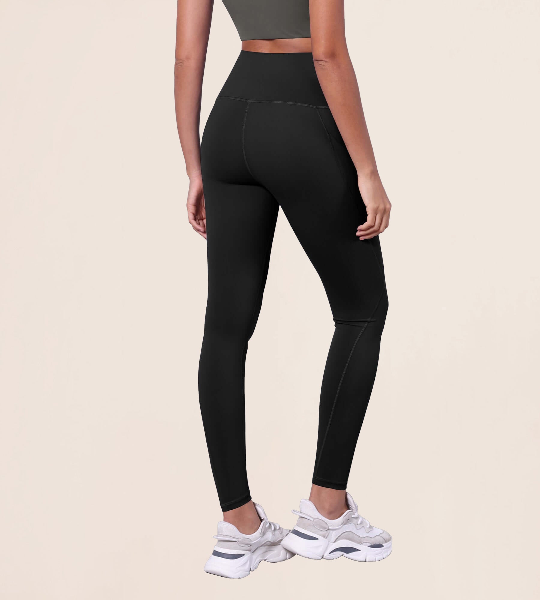 25” High Waisted Tummy Control Through Athletic Yoga Leggings with Pockets - ododos