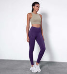 25” High Waisted Tummy Control Through Athletic Yoga Leggings with Pockets DeepPurple - ododos