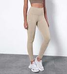 25” High Waisted Tummy Control Through Athletic Yoga Leggings with Pockets - ododos