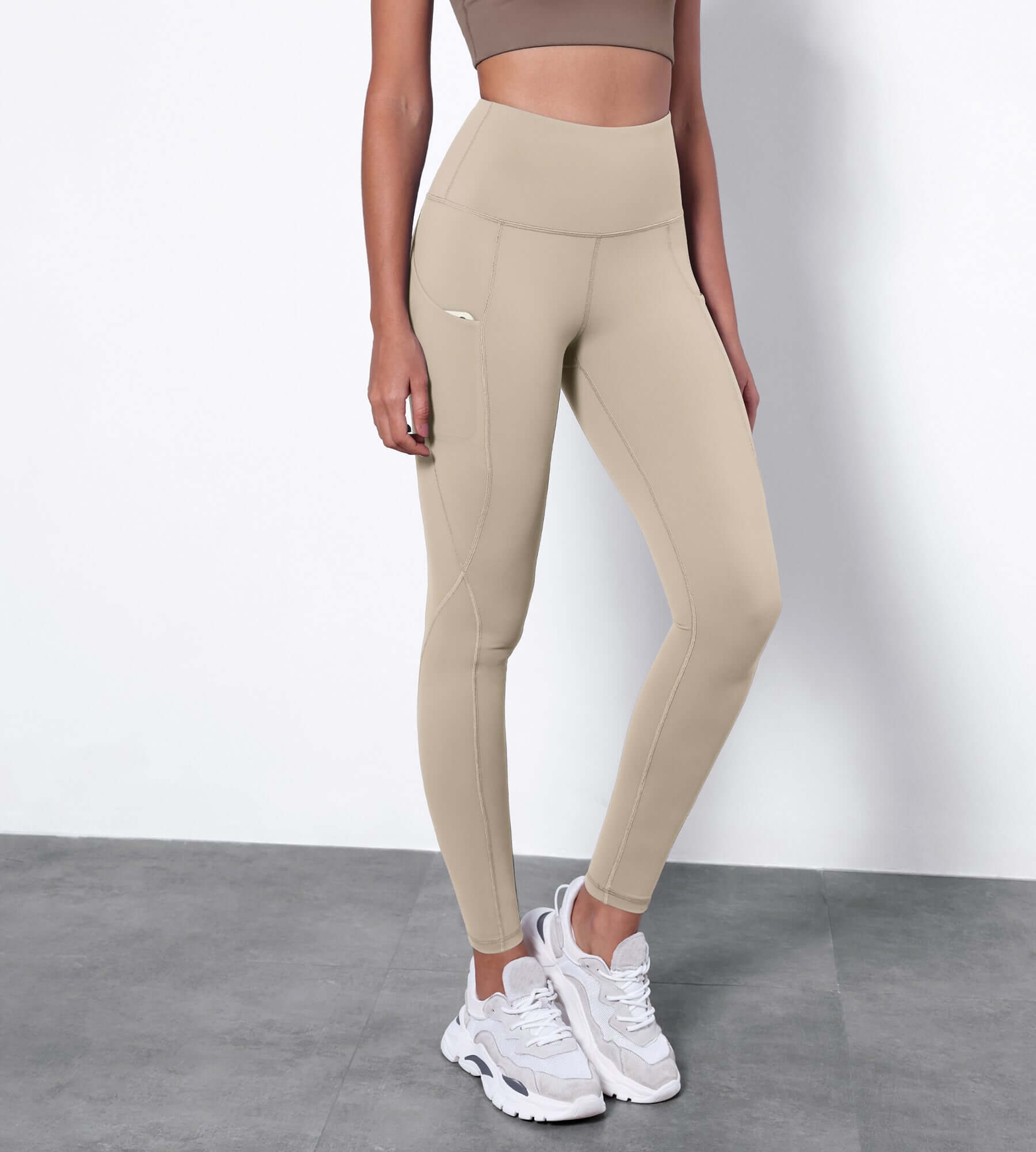 25” High Waisted Tummy Control Through Athletic Yoga Leggings with Pockets - ododos