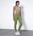 25” High Waisted Tummy Control Through Athletic Yoga Leggings with Pockets - ododos