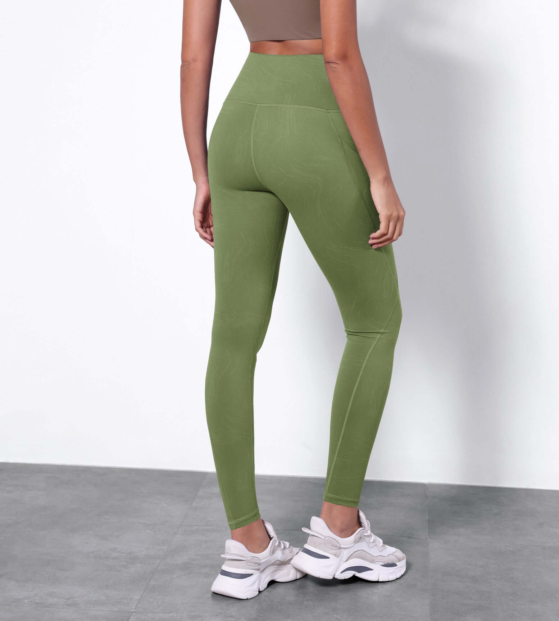 25” High Waisted Tummy Control Through Athletic Yoga Leggings with Pockets - ododos