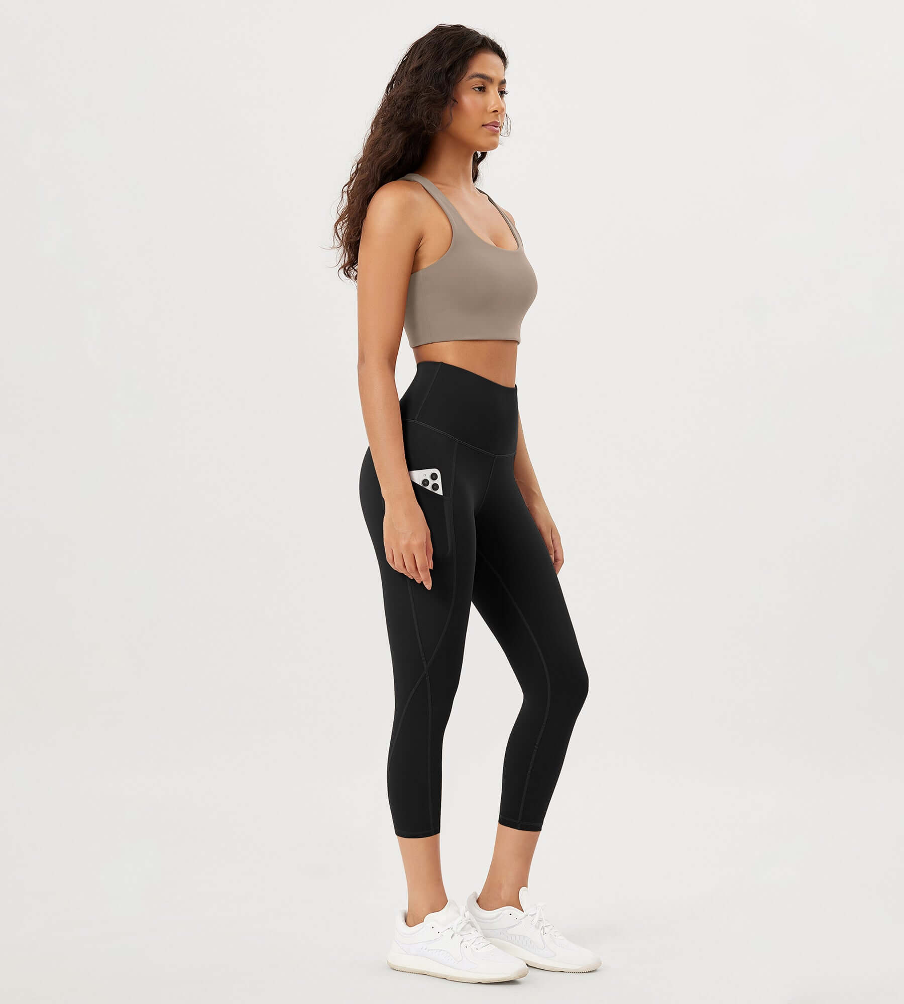 23â€?High Waisted Tummy Control Through Athletic Yoga Leggings with Pockets - ododos