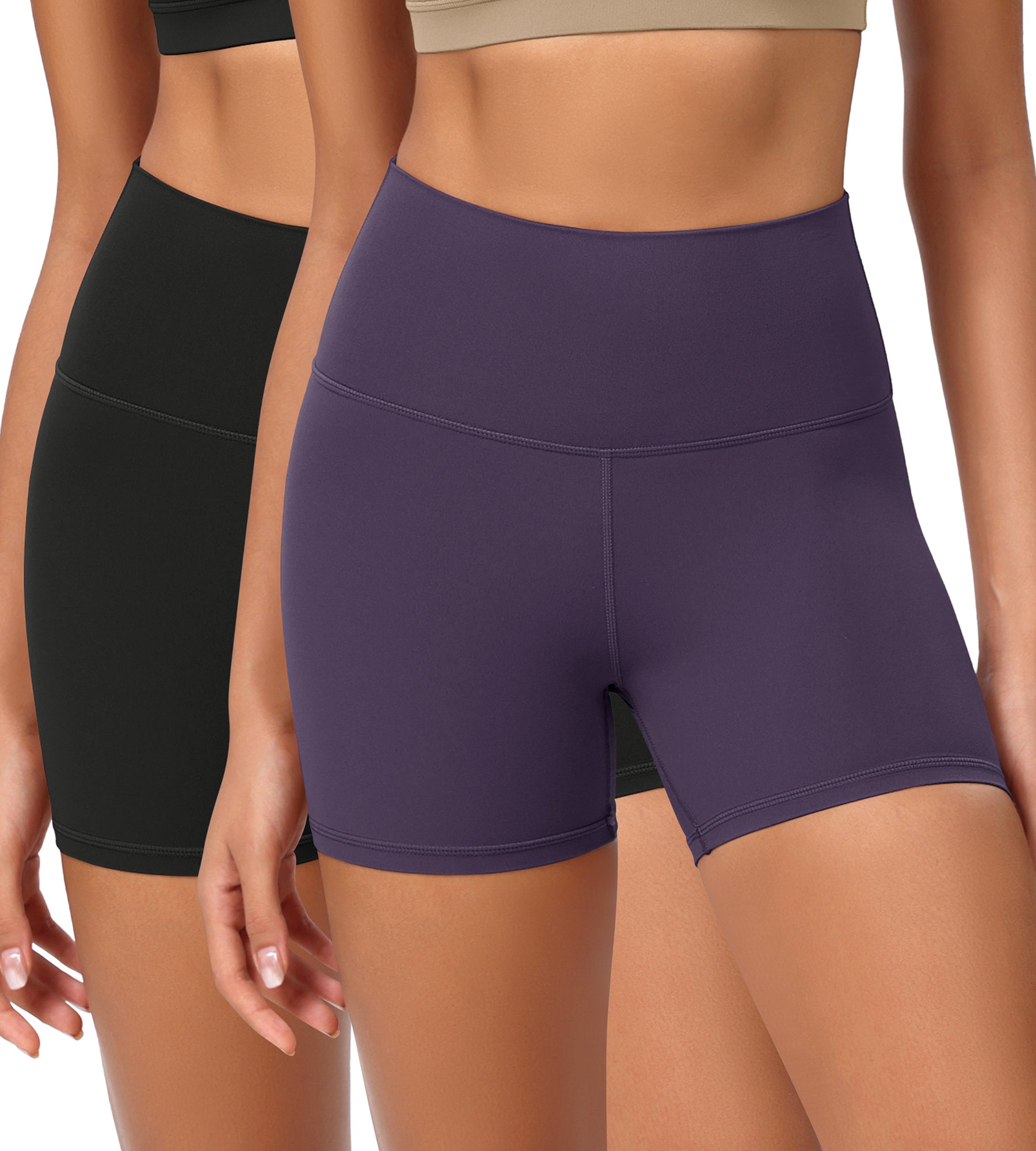 2-Pack 4" ODCLOUD Lounge Yoga High Waist Buttery Soft Biker Shorts - ododos