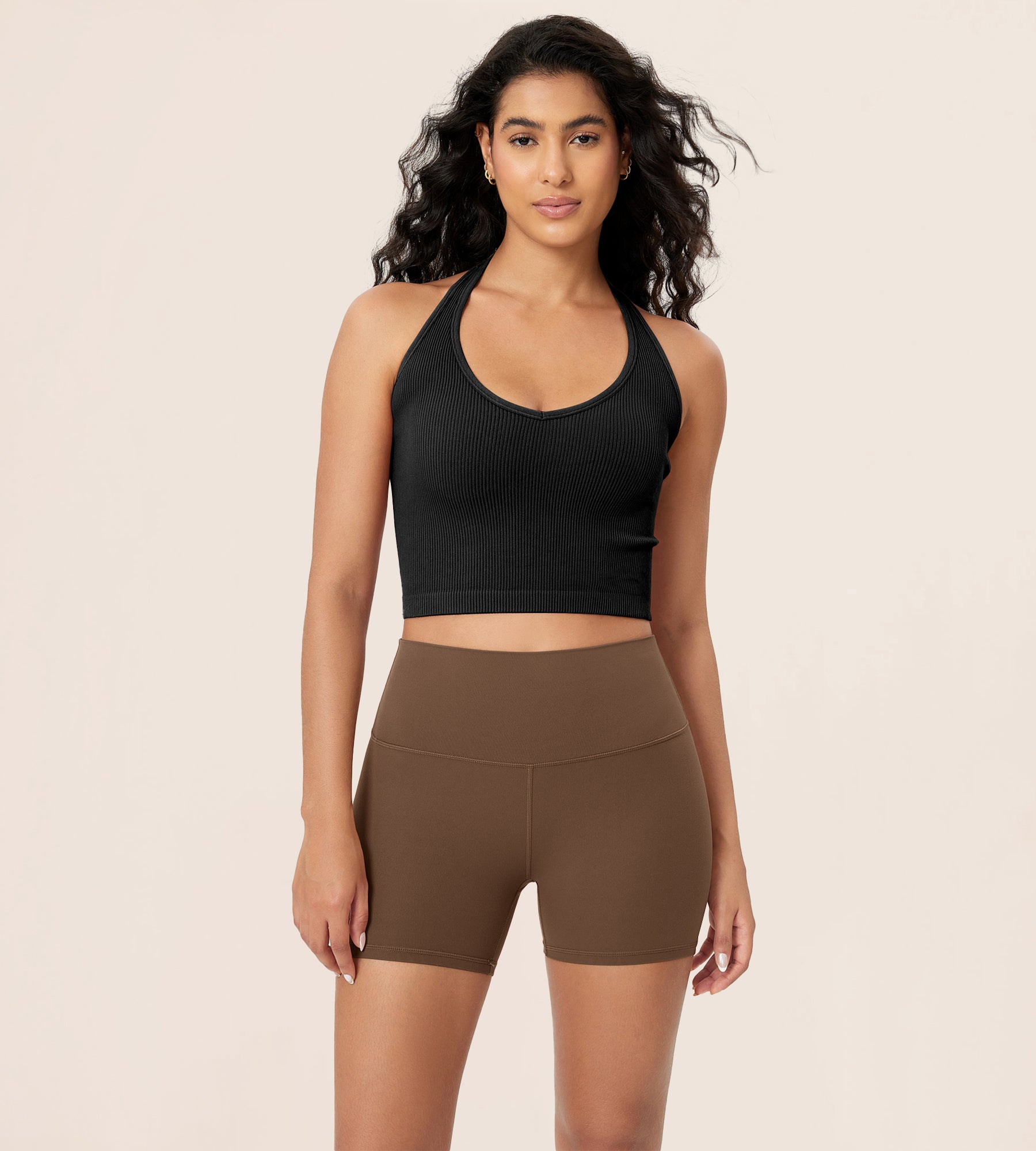 4" ODCLOUD Lounge Yoga High Waist Buttery Soft Biker Shorts Brunette - ododos