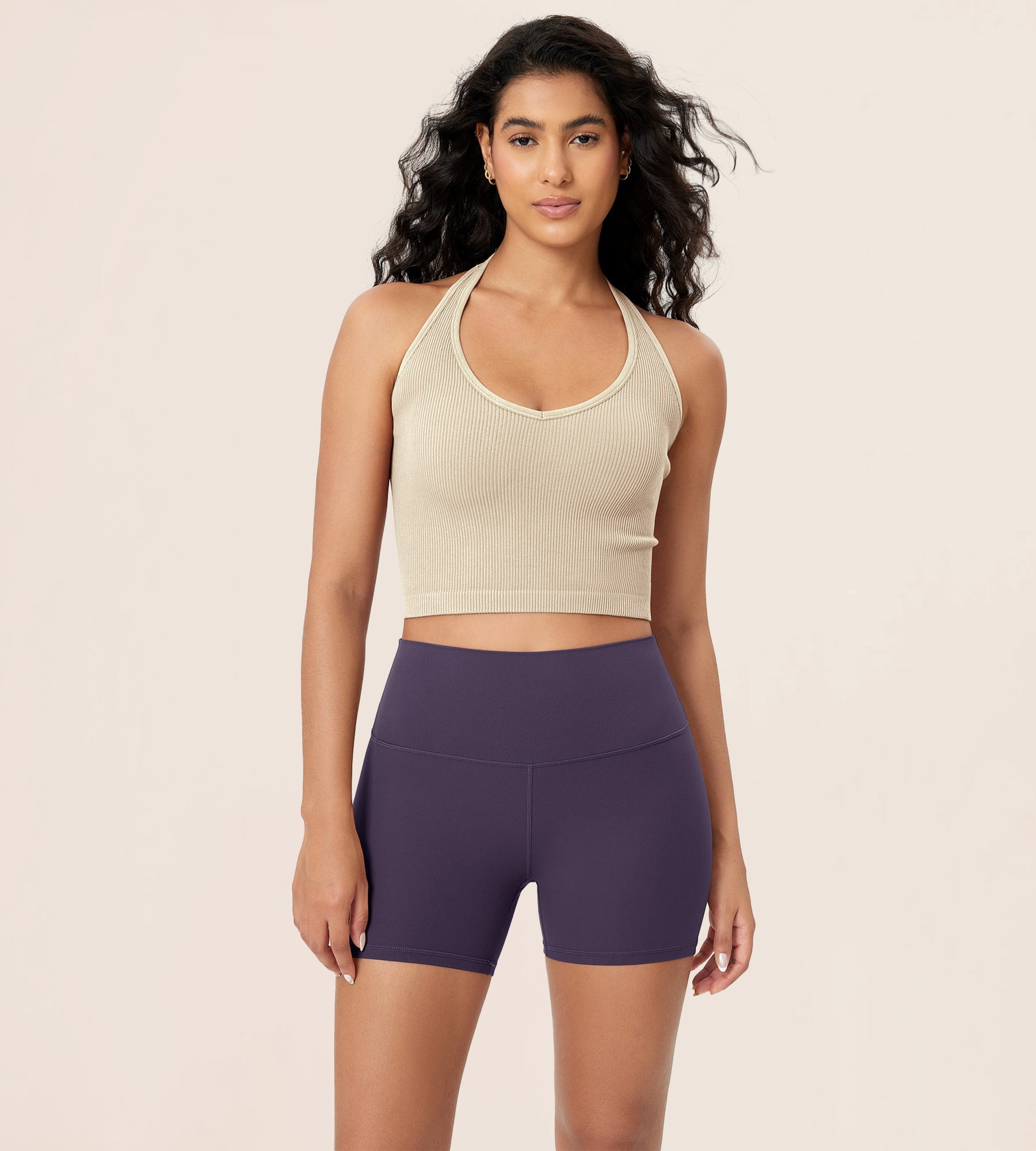 4 ODCLOUD Lounge Yoga High Waist Buttery Soft Biker Shorts Dark Purple - ododos