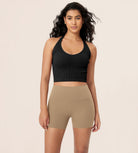 4" ODCLOUD Lounge Yoga High Waist Buttery Soft Biker Shorts Light Brown - ododos