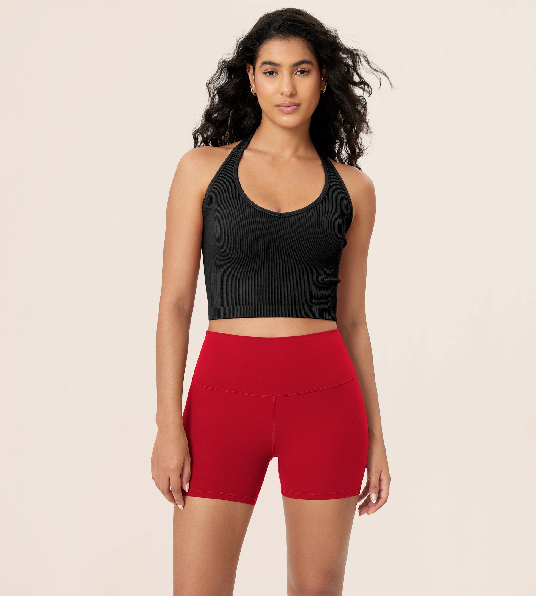 4 ODCLOUD Lounge Yoga High Waist Buttery Soft Biker Shorts Red - ododos